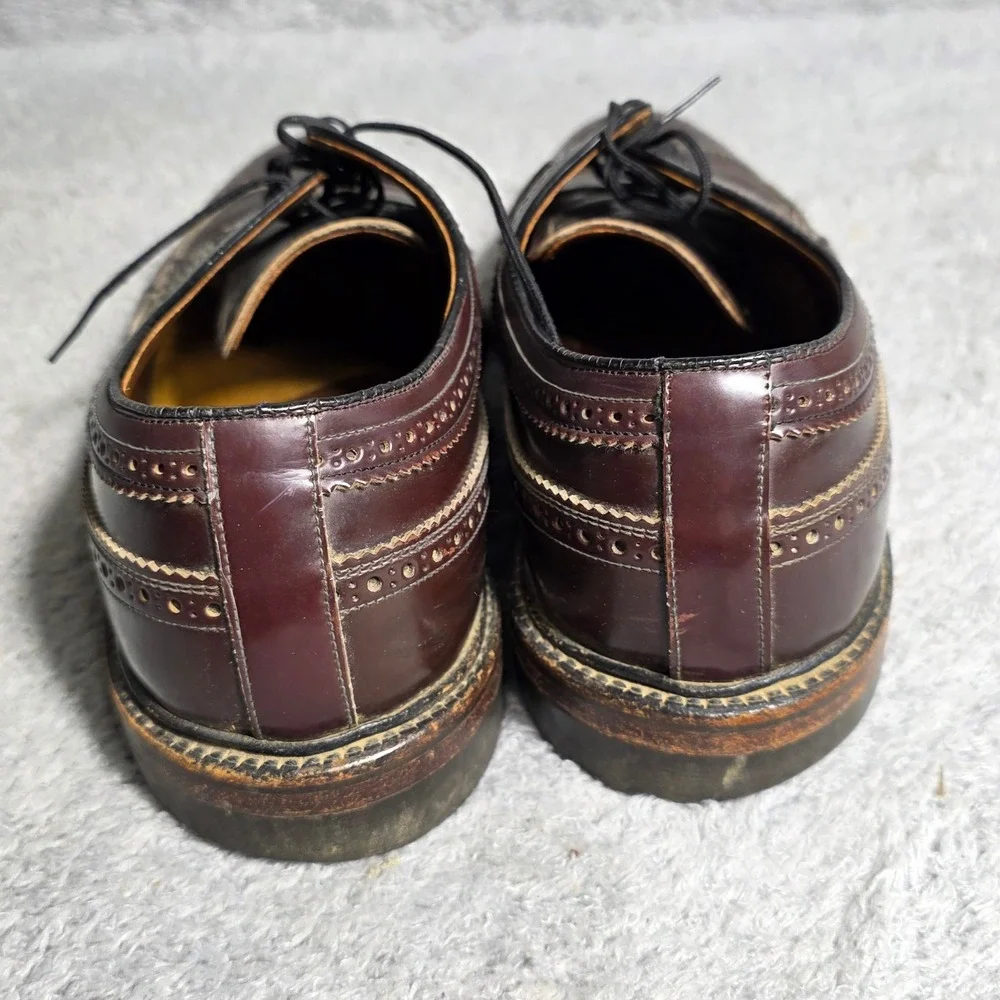 VTG Nettleton Corfam Cat Paw Brown Leather Wingtip Brogue Oxford Dress Shoes 9 E